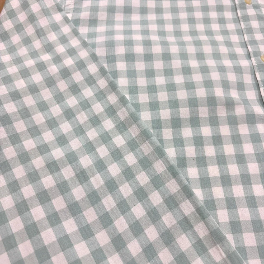 J. Crew Stretch Secret Wash Slim Fit Button Down Shirt Gingham Check Size Medium